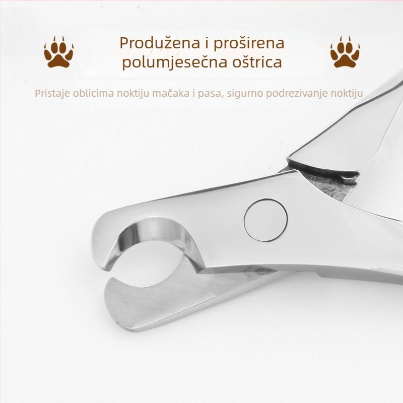 Univerzalne škare za nokte za kućne ljubimce, škare za mačke i pse, škare za nokte od nehrđajućeg čelika, protiv krvavih linija, polumjesečasti rez