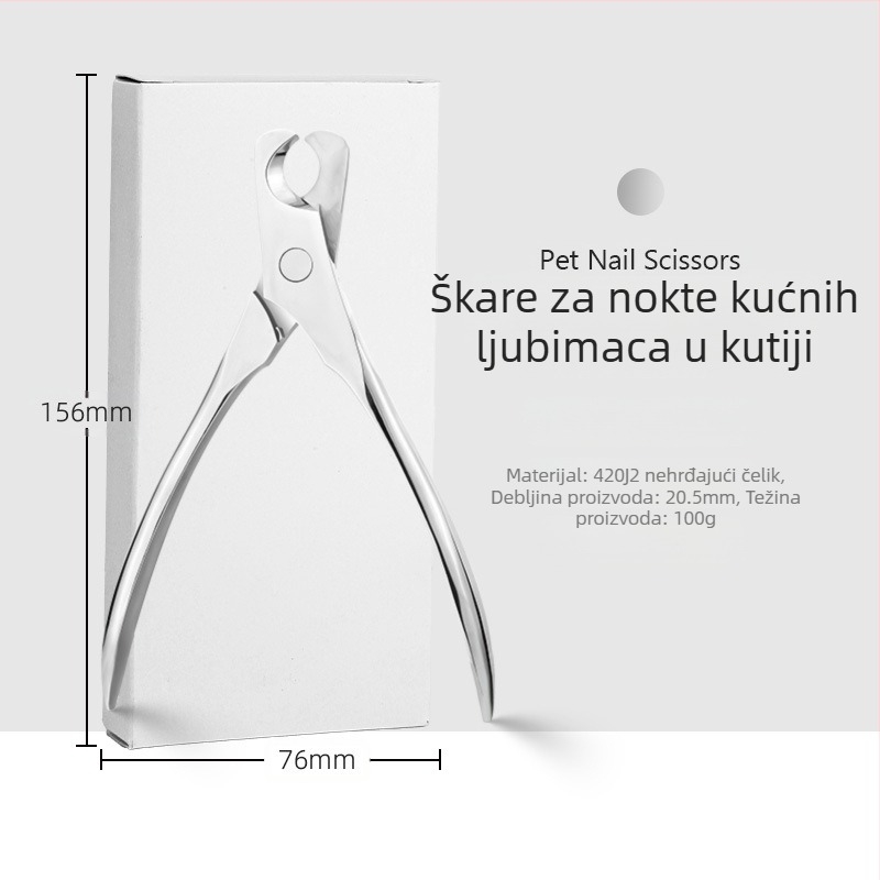 Univerzalne škare za nokte za kućne ljubimce, škare za mačke i pse, škare za nokte od nehrđajućeg čelika, protiv krvavih linija, polumjesečasti rez