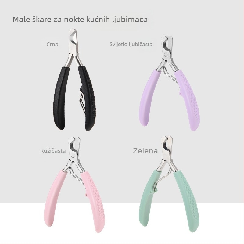 Univerzalne škare za nokte za kućne ljubimce, škare za mačke i pse, škare za nokte od nehrđajućeg čelika, protiv krvavih linija, polumjesečasti rez