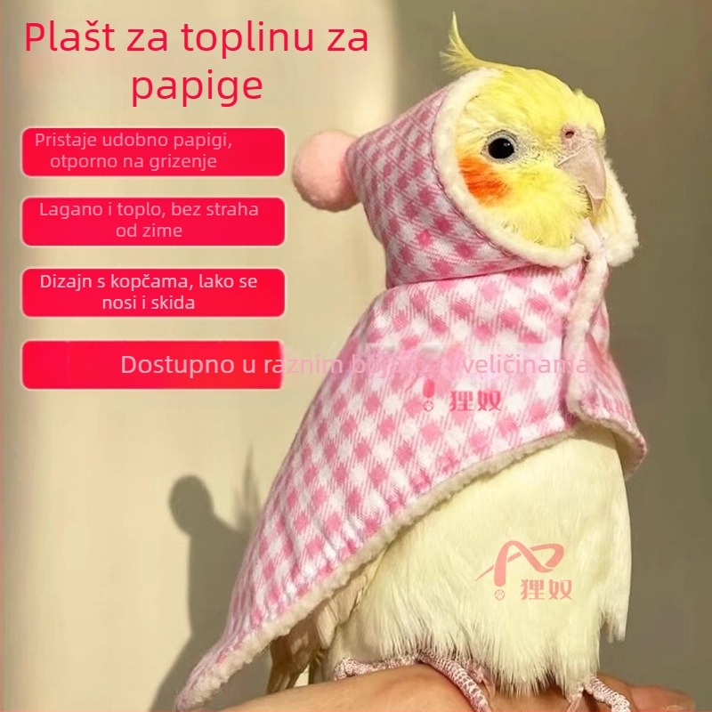 Lynu Pet Bird Jesen i zima Zadebljana topla odjeća za papige Topli zimski ogrtač Lagani i žvakaći ogrtač protiv letenja