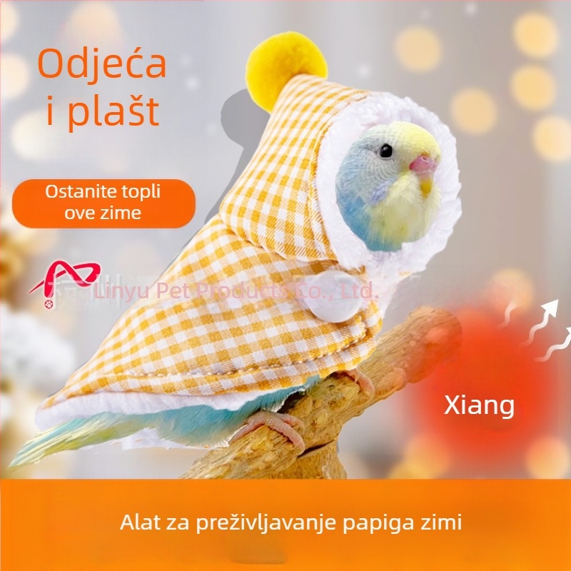 Lynu Pet Bird Jesen i zima Zadebljana topla odjeća za papige Topli zimski ogrtač Lagani i žvakaći ogrtač protiv letenja
