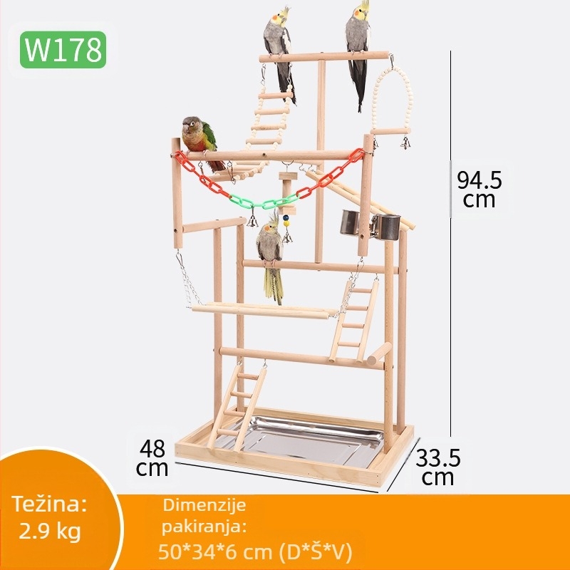 Veliki stalak za igru papiga, stalak za obuku igračaka papiga, stalak za igralište, ljestve za penjanje, ljuljačka, igračka za ptice