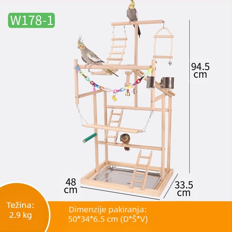 Veliki stalak za igru papiga, stalak za obuku igračaka papiga, stalak za igralište, ljestve za penjanje, ljuljačka, igračka za ptice
