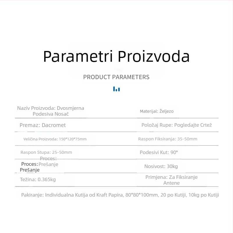 Dvosmjerna stezaljka za podešavanje kuta Šifra nosača Držač za vješanje Zidni nosač više veličina Fiksni nosač od 90 ° Pribor za opremu