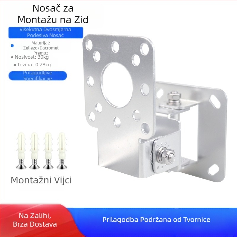 Dvosmjerna stezaljka za podešavanje kuta Šifra nosača Držač za vješanje Zidni nosač više veličina Fiksni nosač od 90 ° Pribor za opremu