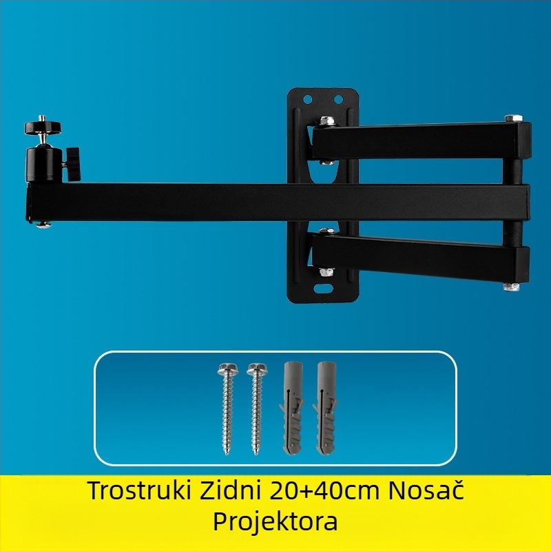 Nosač za projektor, zidni, sklopivi, uz krevet, zidni nosač za kućnu upotrebu, Jmgo Dangbei Coollebo Universal PTZ