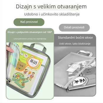Huajie torba za spise Prozirna torba za spise Torba za studente Torba za knjige Dodatna ispitna papirnata torba Torba za domaću zadaću Torba za učenje
