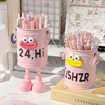Visokokvalitetni crtani personalizirani držač za olovke, studentski stolni ured velikog kapaciteta, slatka jednostavna retro kanta za pohranu