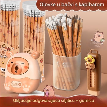 Olovka u bačvi Kapibala Osnovna škola Učenje Pribor za pisanje HB Dječji crtani film Slatka s gumicom
