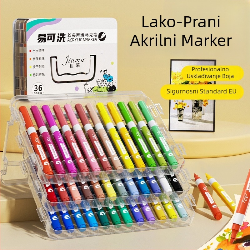 Akrilni marker koji se lako pere, lako se pere, dječji akvarel marker za učenike osnovne škole, neprozirni i složivi za vrtić