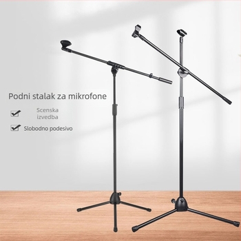 Stalak za mikrofon Prijenos uživo Snimanje karaoka Podni stalak za podizanje mikrofona Scenski nastup Vertikalni stalak za mikrofon Tronožac