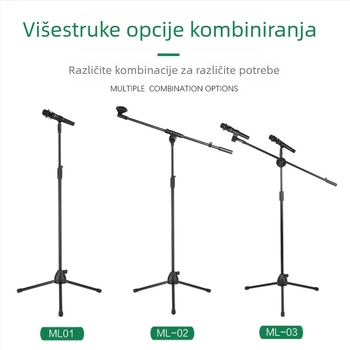Stalak za mikrofon Prijenos uživo Snimanje karaoka Podni stalak za podizanje mikrofona Scenski nastup Vertikalni stalak za mikrofon Tronožac