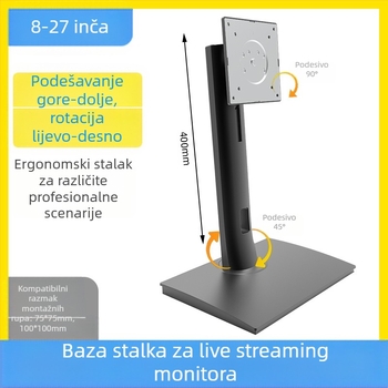 Rotirajući i podesivi stalak za monitor računala, 8-27 inča, podesivi i rotirajući okvir za podršku
