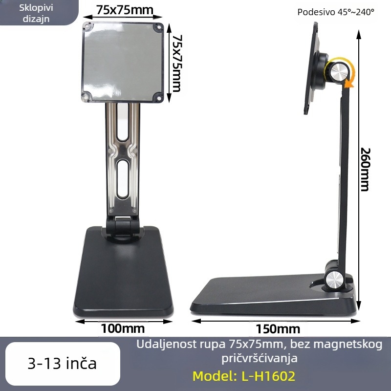 Rotirajući i podesivi stalak za monitor računala, 8-27 inča, podesivi i rotirajući okvir za podršku