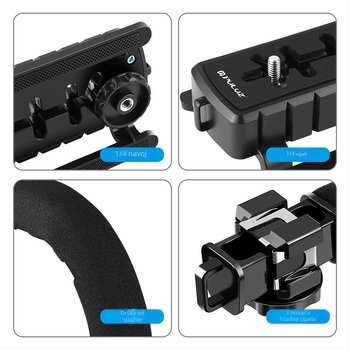 Puluz Fat Cow Hot Shoe C-Type nosač DSLR bljeskalica za snimanje uživo niskih snimaka ručni stalak ručni stabilizator