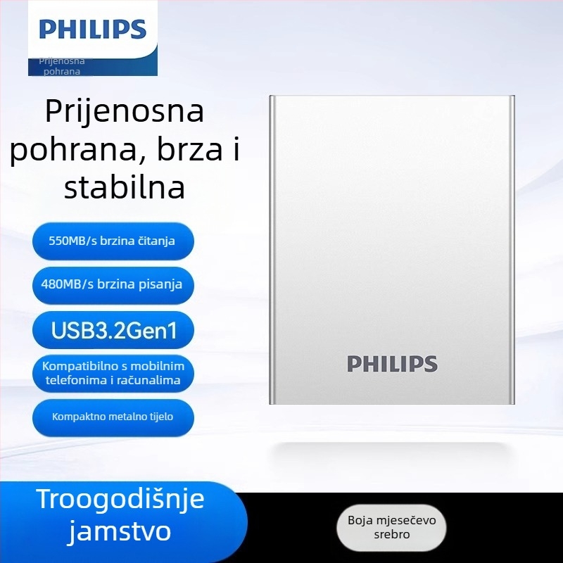 Philips PSSD Mobilni SSD pogon Mobilni telefon Računalo Type-C Tvrdi disk s dvostrukom namjenom Brza pohrana Veleprodajno proširenje