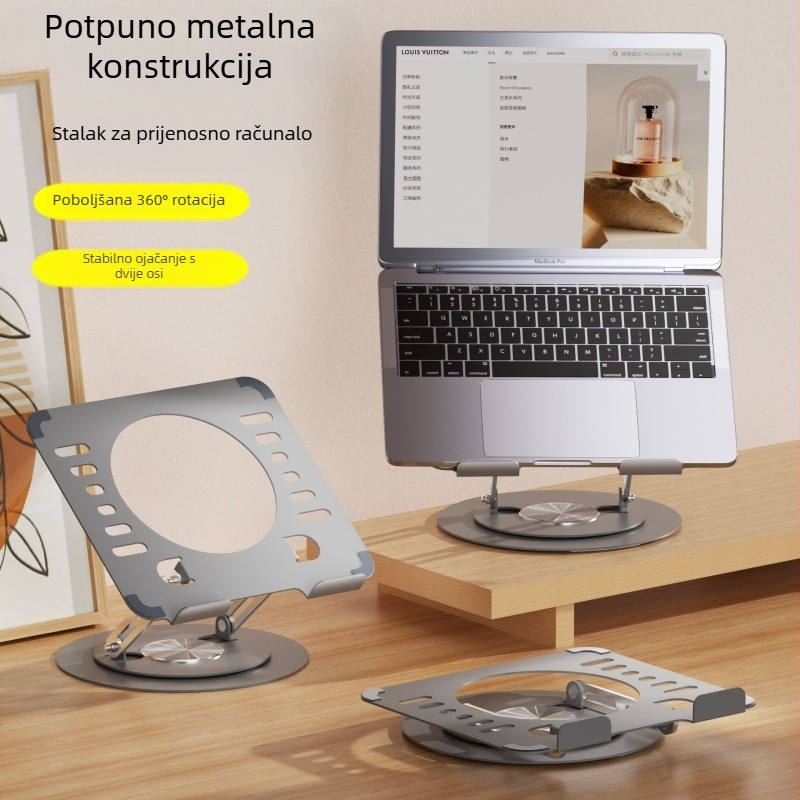 Stalak za prijenosno računalo, podesivi nosač za podizanje s rotacijom od 360 stupnjeva, uredski stalak za tablet, uredski stalak za podizanje