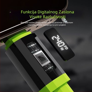 Silikonski kabel za pametni LED digitalni zaslon u kutiji, PD240W kabel za brzo punjenje mobitela, pogodan za Apple Type-C 15/16