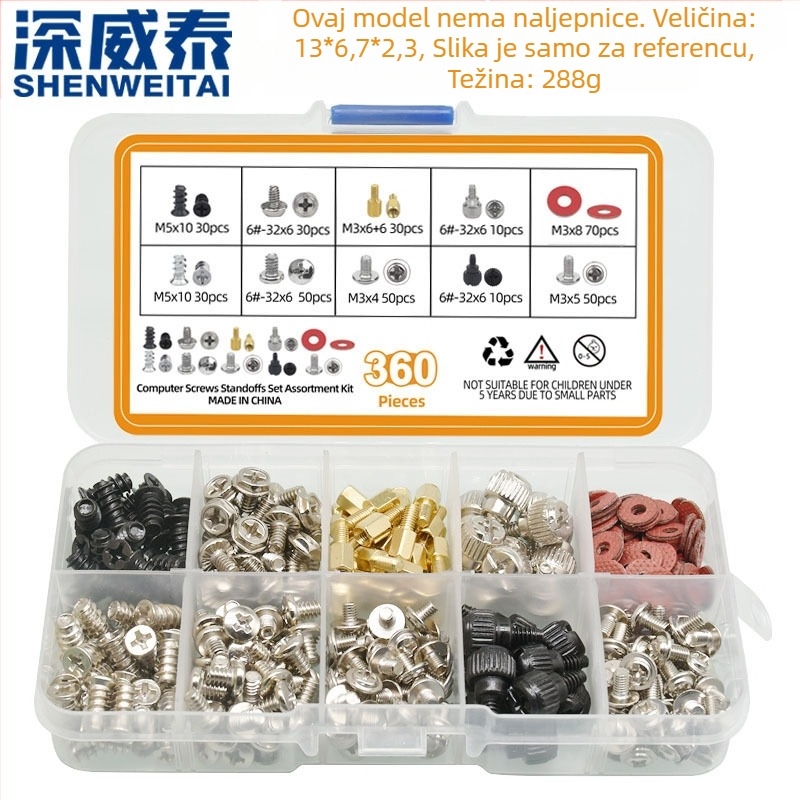 Vijci za kućište stolnog računala, kutija s tvrdim diskom, kućište matične ploče, set vijaka za ventilator napajanja, Amazon Cross-Border