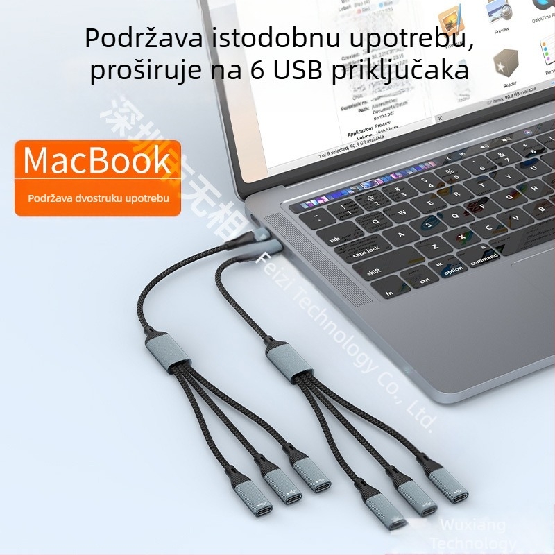Star rail USB revolution jedan-tri ženski tip-c razdjelnik za prijenosnu liniju, OTG priključna stanica za računalo, proširenje
