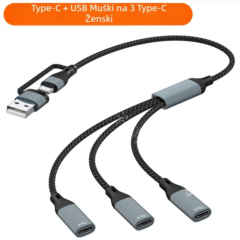 Star rail USB revolution jedan-tri ženski tip-c razdjelnik za prijenosnu liniju, OTG priključna stanica za računalo, proširenje