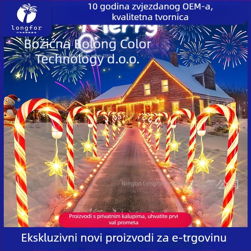 Klasična vruća prodavana solarna svjetla od slatkiša, božićni ukrasi, podna svjetla od ratana, dvorišna krajobrazna božićna svjetla