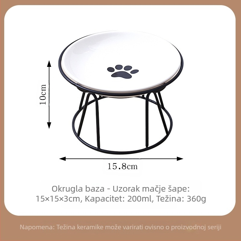 Kreativna zdjela za kućne ljubimce u obliku mačje kandže s ribljom kosti i stalkom za zdjele, kućna zdjela za mačke, zdjela za pse, keramička zdjela za piće, pribor za jelo za mačke i pse s nosačem
