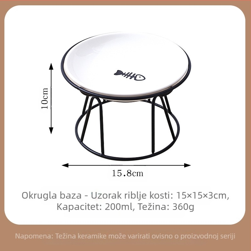 Kreativna zdjela za kućne ljubimce u obliku mačje kandže s ribljom kosti i stalkom za zdjele, kućna zdjela za mačke, zdjela za pse, keramička zdjela za piće, pribor za jelo za mačke i pse s nosačem