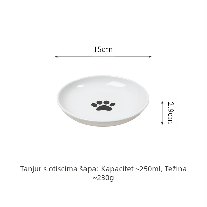Kreativna zdjela za kućne ljubimce u obliku mačje kandže s ribljom kosti i stalkom za zdjele, kućna zdjela za mačke, zdjela za pse, keramička zdjela za piće, pribor za jelo za mačke i pse s nosačem