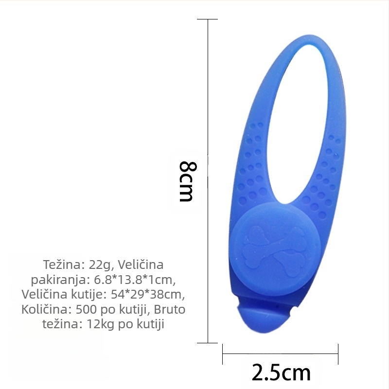 Privjesak za kućne ljubimce, Svjetleći silikonski LED privjesak za pse, Privjesak za pse i mačke, Protiv izgubljenog i protiv izgubljenog pribora za kućne ljubimce za izlazak