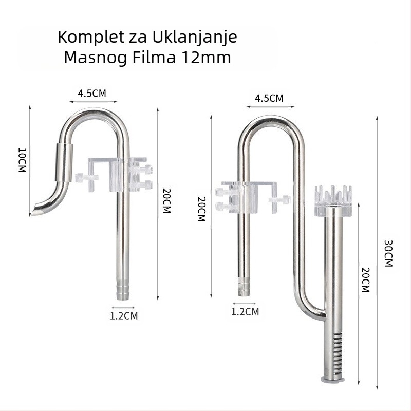 Akvarij za travu, ulaz i izlaz od nehrđajućeg čelika za uklanjanje uljne folije, set za ulje, pribor za akvarij za travu, filter za akvarij, oprema, kanta za vodu