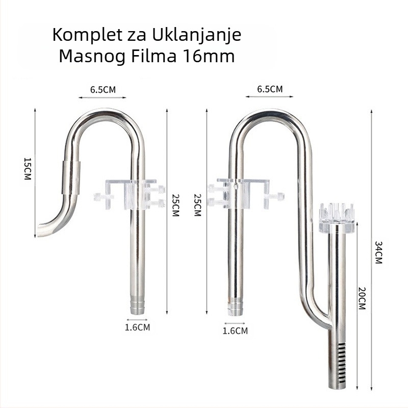 Akvarij za travu, ulaz i izlaz od nehrđajućeg čelika za uklanjanje uljne folije, set za ulje, pribor za akvarij za travu, filter za akvarij, oprema, kanta za vodu