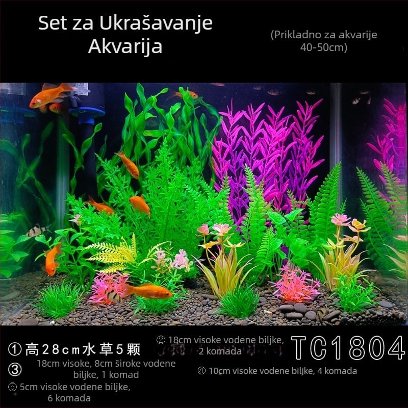 Uređenje akvarija za ribe, kompletan set za simulaciju ukrasa vodene trave, odijelo za akvarij, plastika, lažni morski alge, lijeni paket, veleprodaja