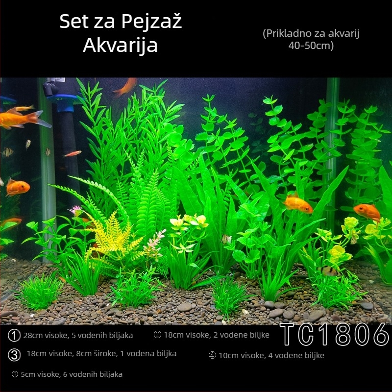 Uređenje akvarija za ribe, kompletan set za simulaciju ukrasa vodene trave, odijelo za akvarij, plastika, lažni morski alge, lijeni paket, veleprodaja