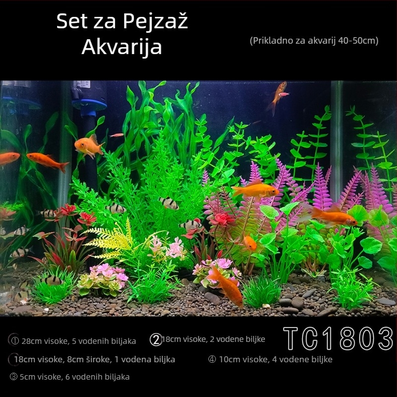 Uređenje akvarija za ribe, kompletan set za simulaciju ukrasa vodene trave, odijelo za akvarij, plastika, lažni morski alge, lijeni paket, veleprodaja