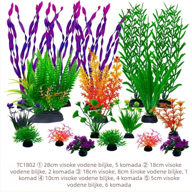 Uređenje akvarija za ribe, kompletan set za simulaciju ukrasa vodene trave, odijelo za akvarij, plastika, lažni morski alge, lijeni paket, veleprodaja