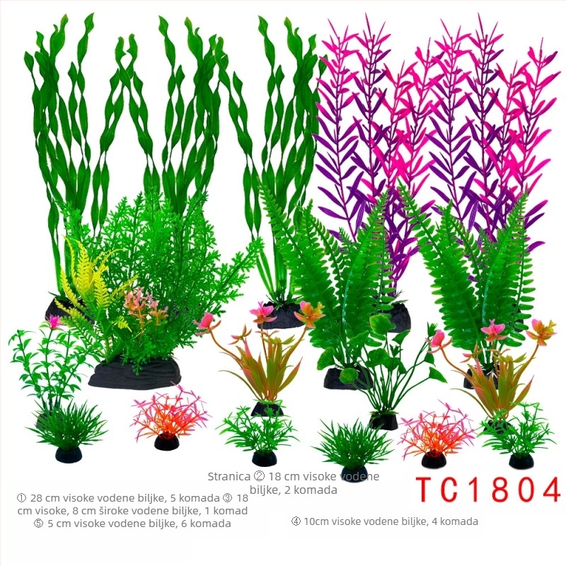 Uređenje akvarija za ribe, kompletan set za simulaciju ukrasa vodene trave, odijelo za akvarij, plastika, lažni morski alge, lijeni paket, veleprodaja