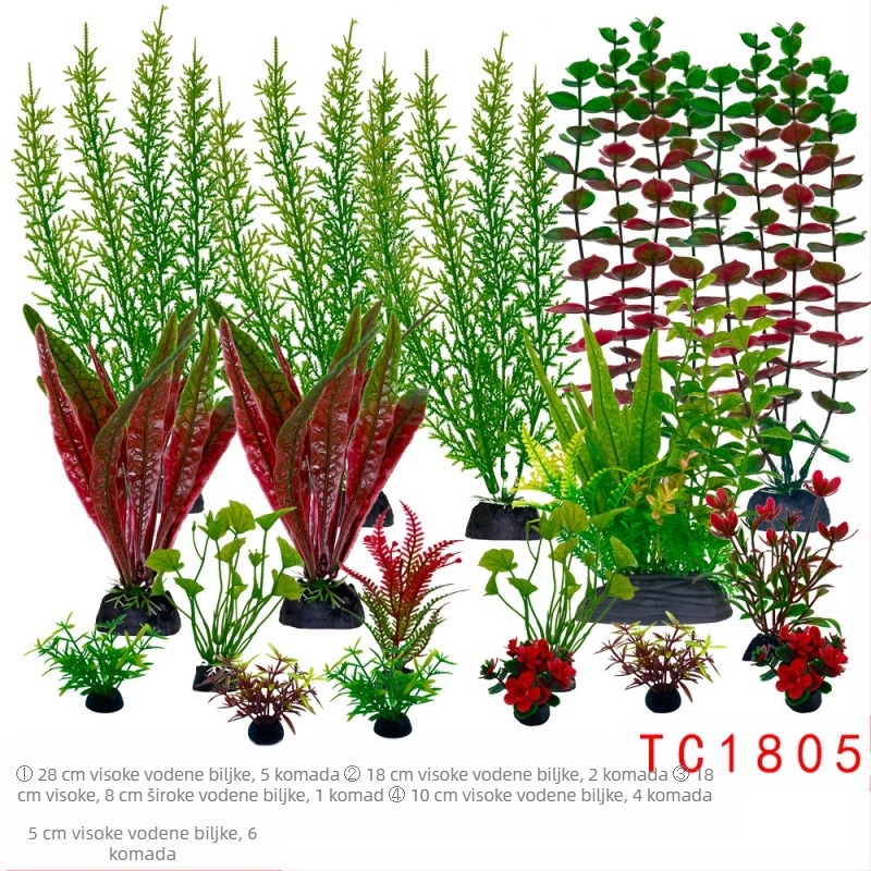 Uređenje akvarija za ribe, kompletan set za simulaciju ukrasa vodene trave, odijelo za akvarij, plastika, lažni morski alge, lijeni paket, veleprodaja