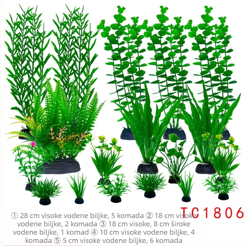 Uređenje akvarija za ribe, kompletan set za simulaciju ukrasa vodene trave, odijelo za akvarij, plastika, lažni morski alge, lijeni paket, veleprodaja