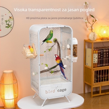 Novi prozirni kavez za ptice papige, panoramski akrilni kavez, otporan na prskanje, ukrasni kavez za vilu, veleprodaja kaveza za ptice