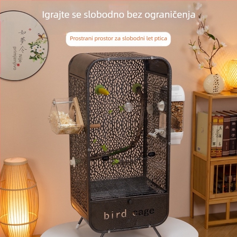 Novi prozirni kavez za ptice papige, panoramski akrilni kavez, otporan na prskanje, ukrasni kavez za vilu, veleprodaja kaveza za ptice