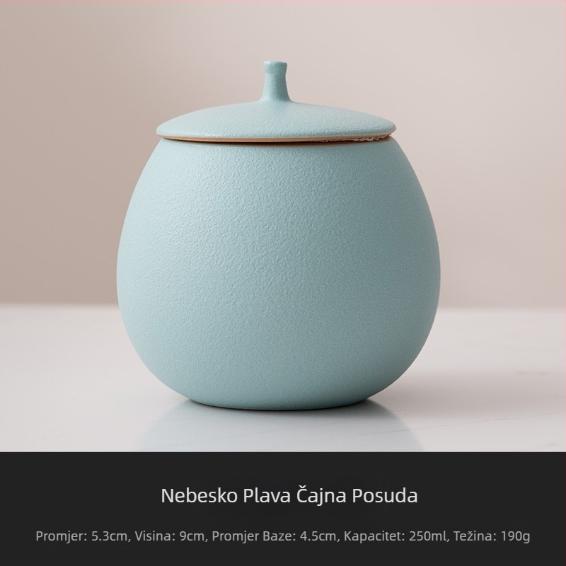 Bež keramička limenka za čaj, prazna limenka, mala zatvorena limenka, kućanski crni čaj Pu'er Longjing, limenka za čaj, vodootporna limenka za pohranu