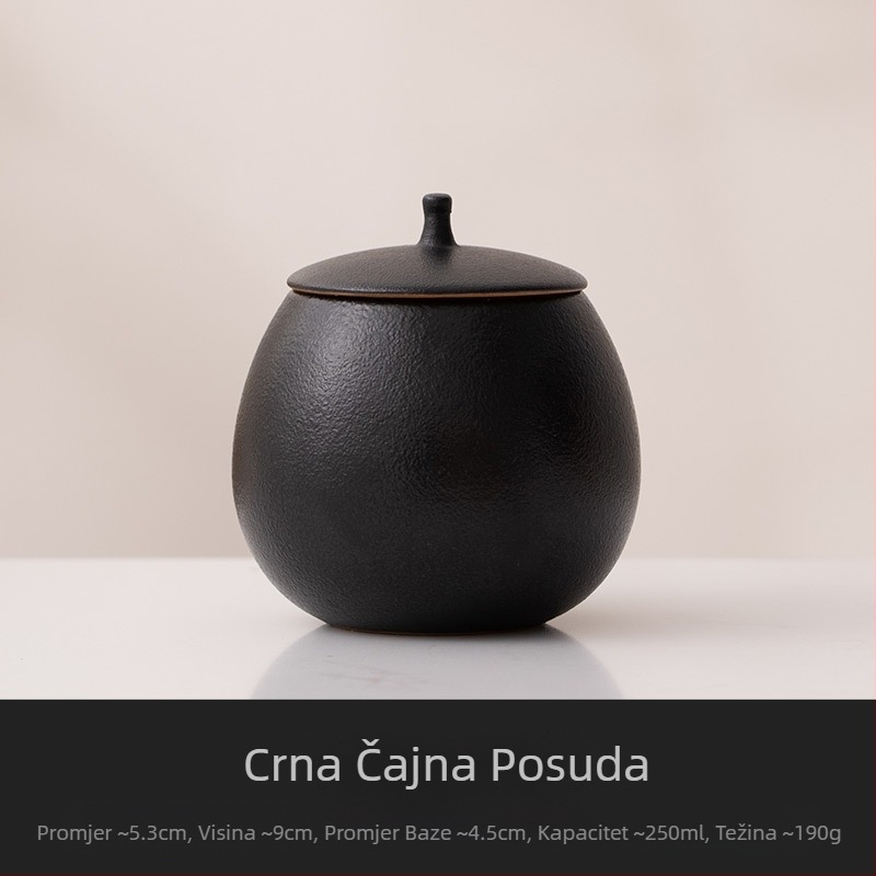 Bež keramička limenka za čaj, prazna limenka, mala zatvorena limenka, kućanski crni čaj Pu'er Longjing, limenka za čaj, vodootporna limenka za pohranu