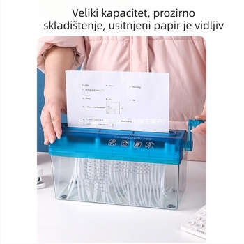 A4 veliki ručni šreder kućni ručni tihi prijenosni stolni uređaj za male uredske dokumente trake za šreder povjerljivost