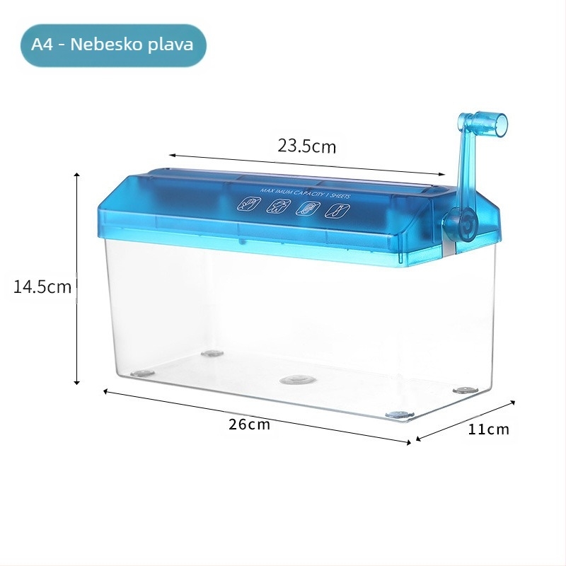A4 veliki ručni šreder kućni ručni tihi prijenosni stolni uređaj za male uredske dokumente trake za šreder povjerljivost