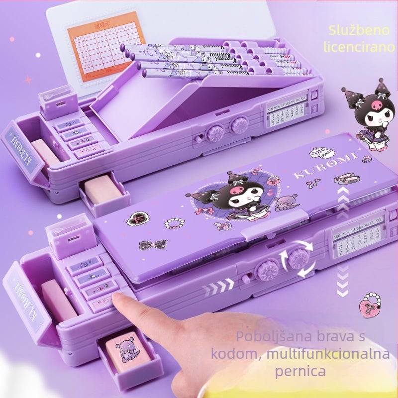 Ne kupujte za domaću e-trgovinu】Višenamjenska kutija za pribor, originalna Sanrio pernica za djevojčice s kombinacijskim bravom i mehanizmom
