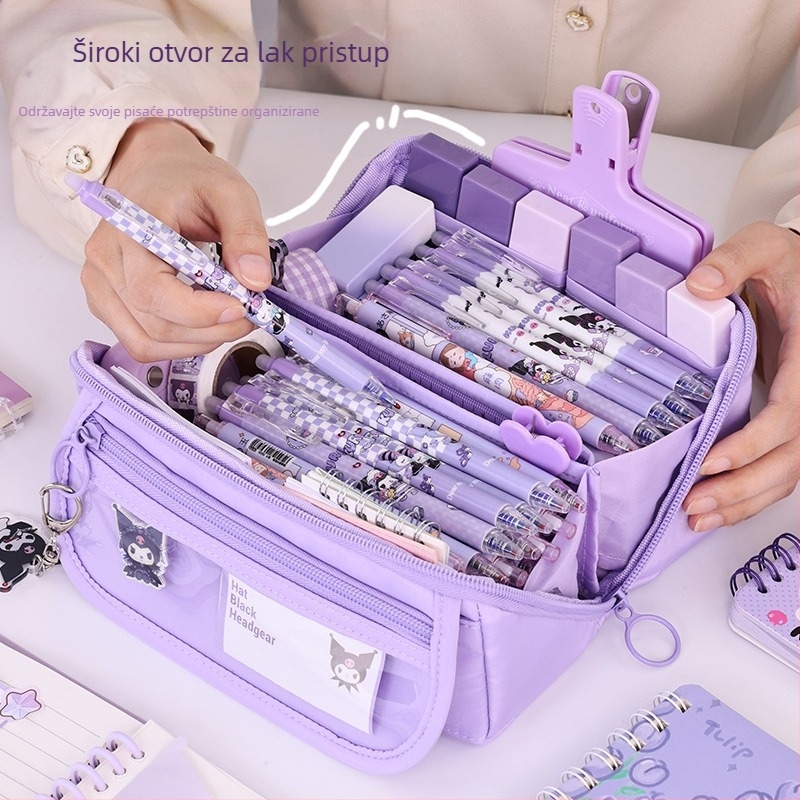 9-slojna torba za olovke velikog kapaciteta otporna na prljavštinu, slatka, mliječna, Huhu ins visokovrijedna kutija za pisanje za učenike osnovne škole, napredna kutija za olovke