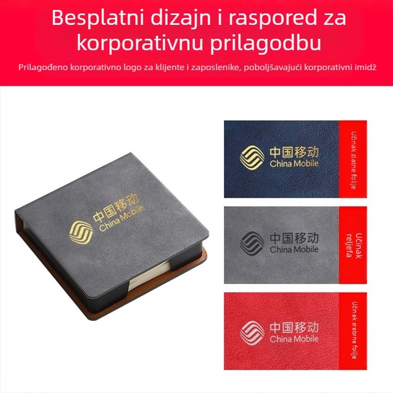 PU stereo kutija za bilješke, kutija za pohranu uredskog pribora, bilješka, bilješka, bilješka, bilješka, bilješka, bilješka, ispisivi LOGO, veleprodaja