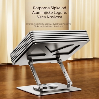 Rotirajući stalak za prijenosno računalo, vertikalni stolni podizni, šuplji, rashladni, podizni, sklopivi metalni stalak za prijenosno računalo