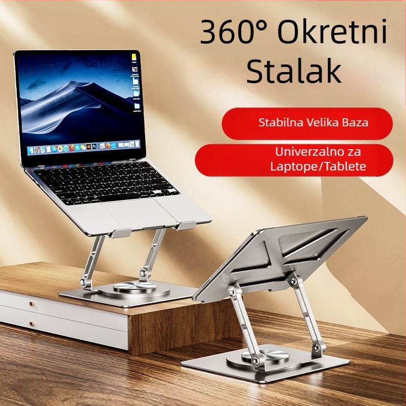 Rotirajući stalak za prijenosno računalo, vertikalni stolni podizni, šuplji, rashladni, podizni, sklopivi metalni stalak za prijenosno računalo